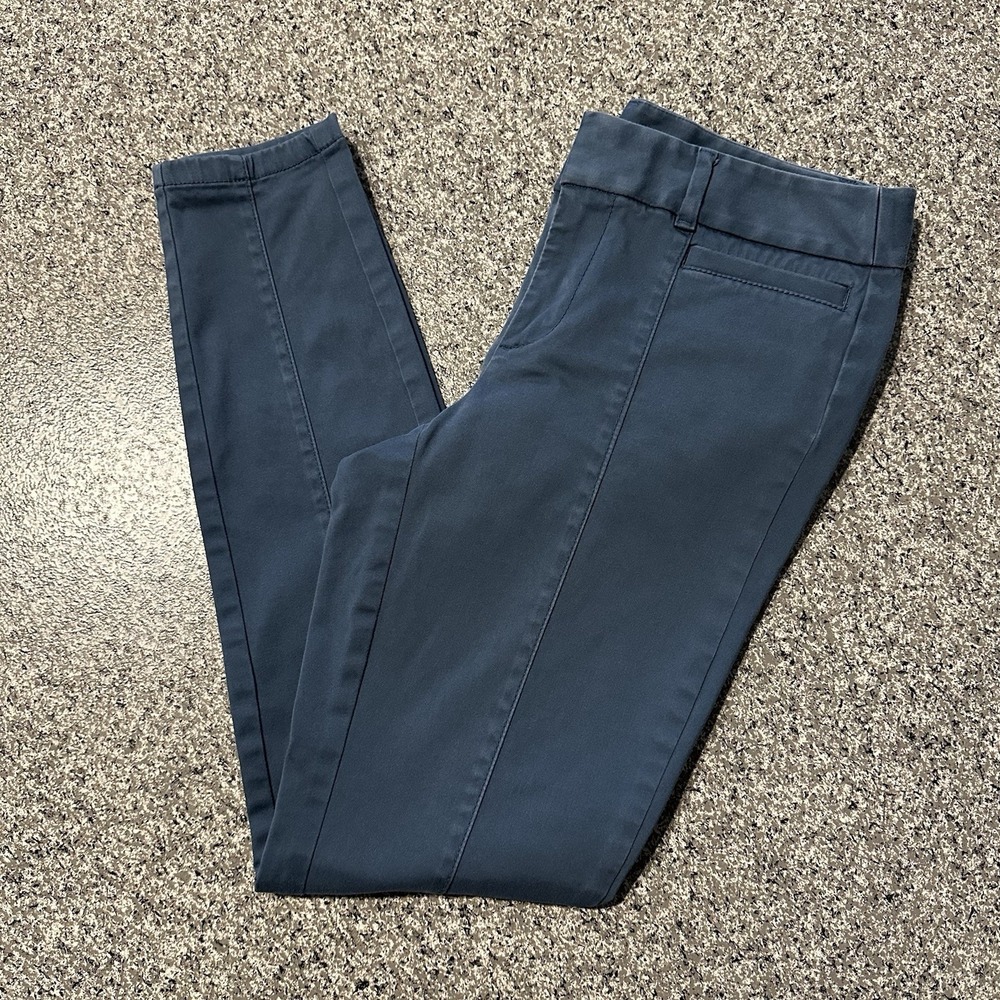 Ann Taylor Loft Pants Womens‎ 2P 27x26 Mid Rise Skinny Chino Khaki Stretch Blue